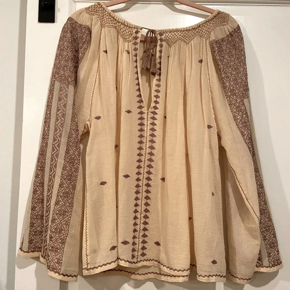 Doen Mystic Top - Cream, Sz L EUC